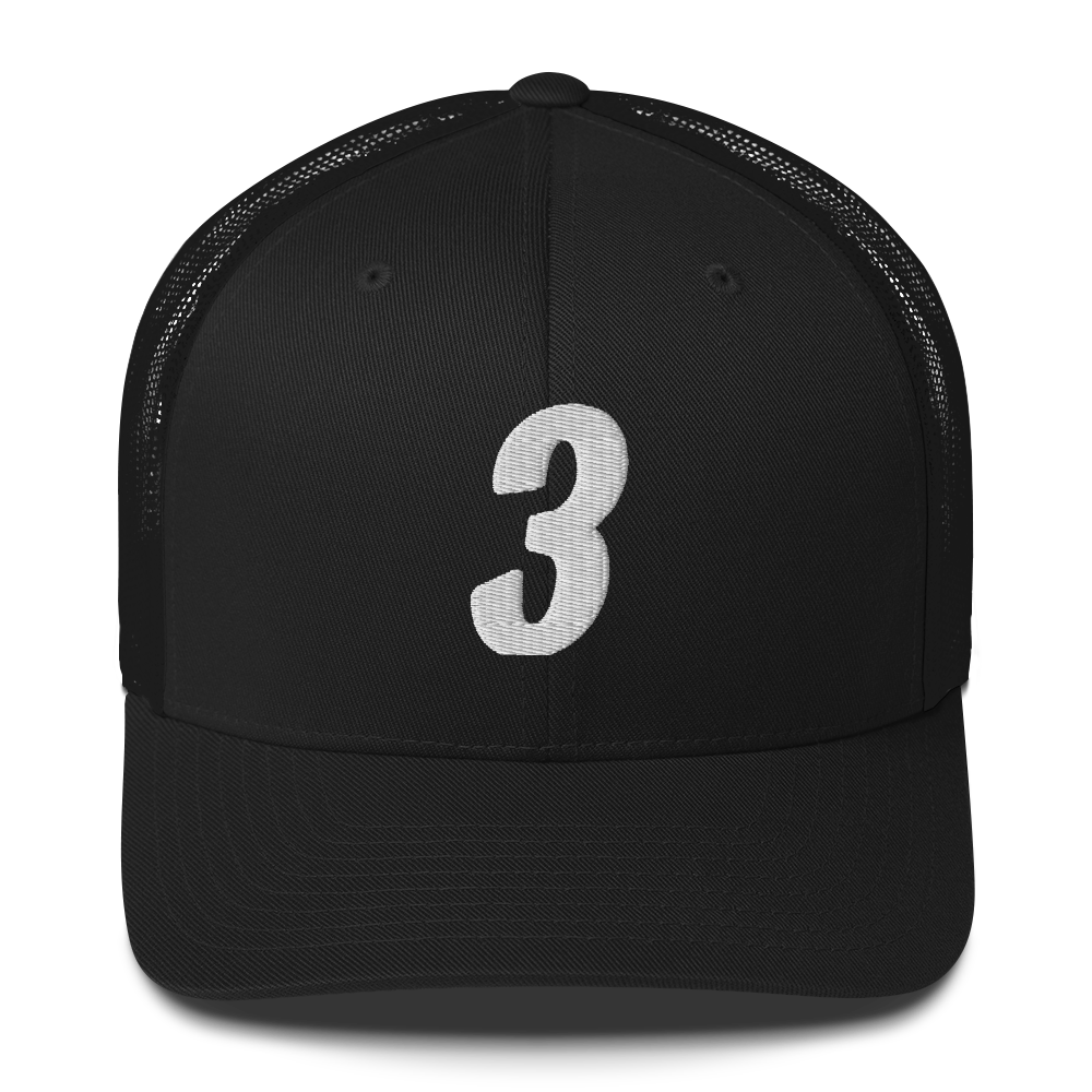 Black hat with the caption, 3.
